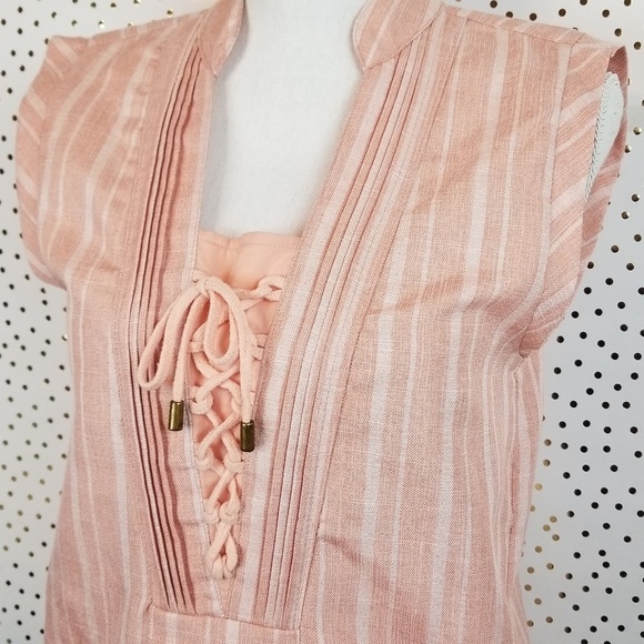 Simply Noelle Peach Striped Shift Dress NWOT - Picture 2 of 8